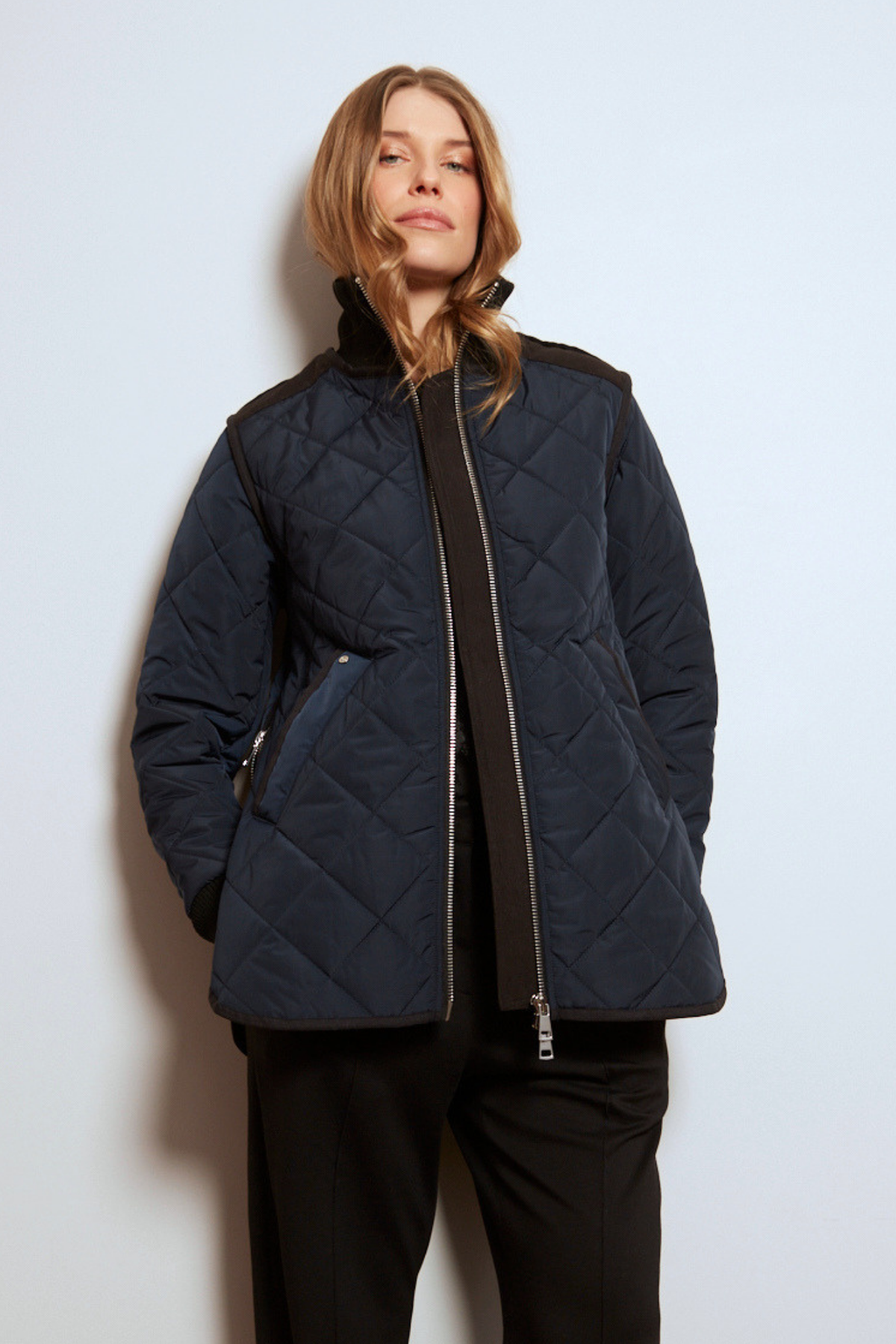 Adrøit Atelier- Livia Quilted Jacket in Navy