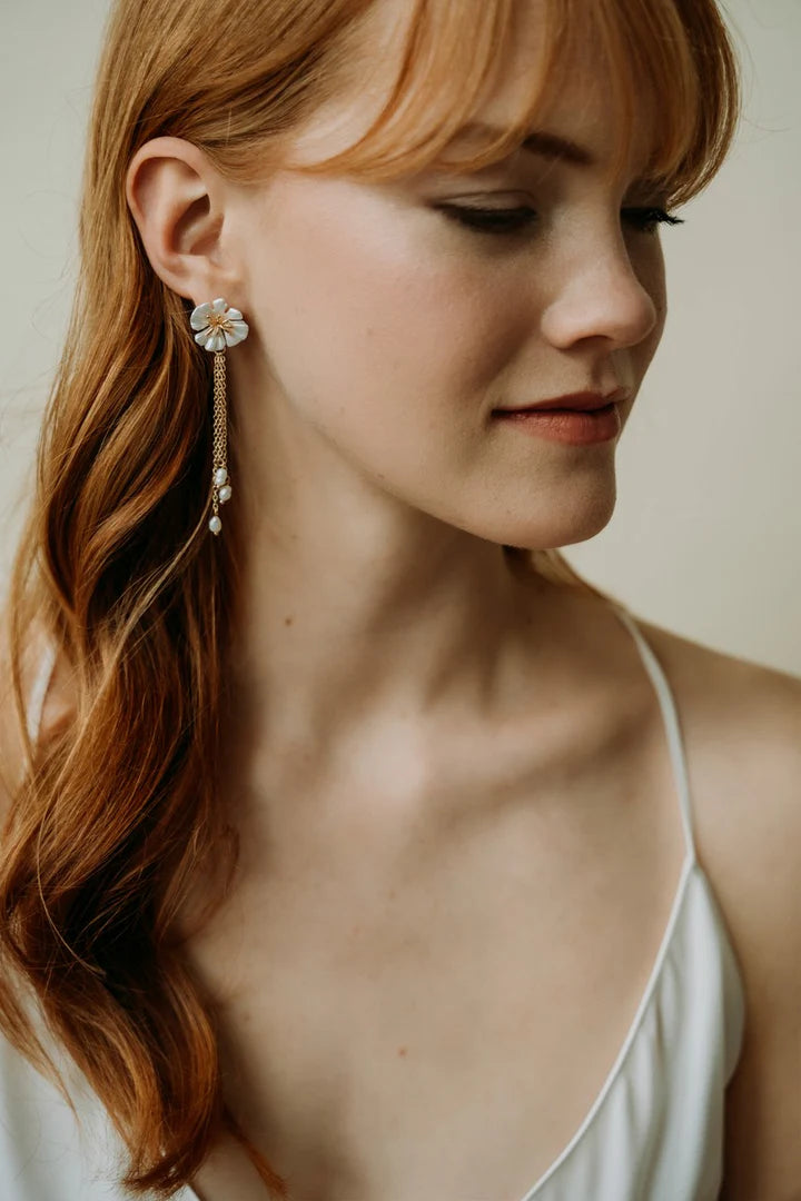 Luna + Stone- Peony Earrings