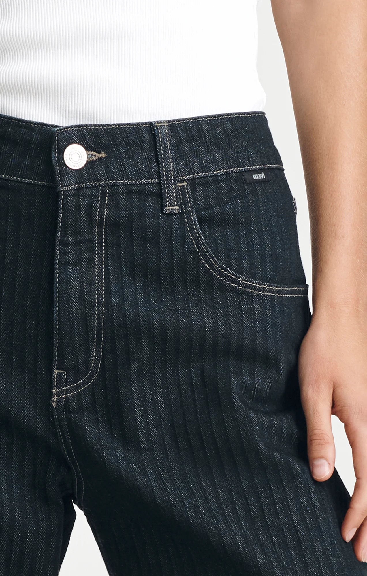 Mavi- Nica High Rise Barrel in Dark Denim 30" In seam