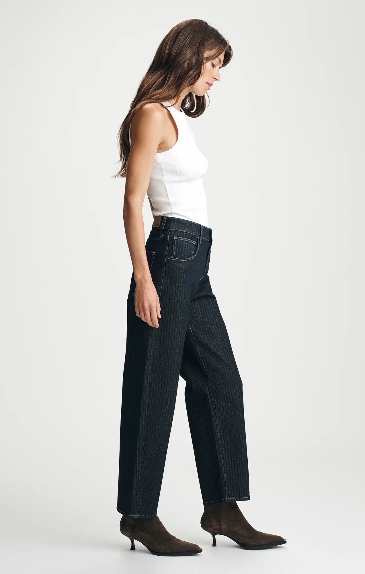 Mavi- Nica High Rise Barrel in Dark Denim 30" In seam