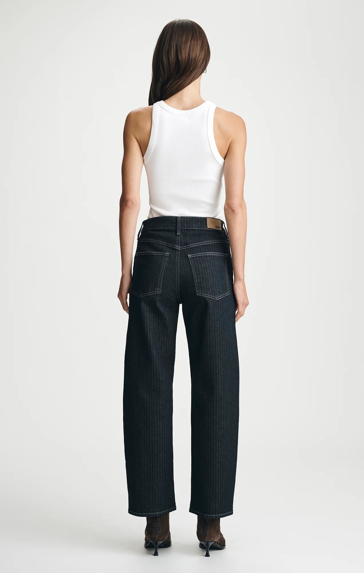 Mavi- Nica High Rise Barrel in Dark Denim 30" In seam
