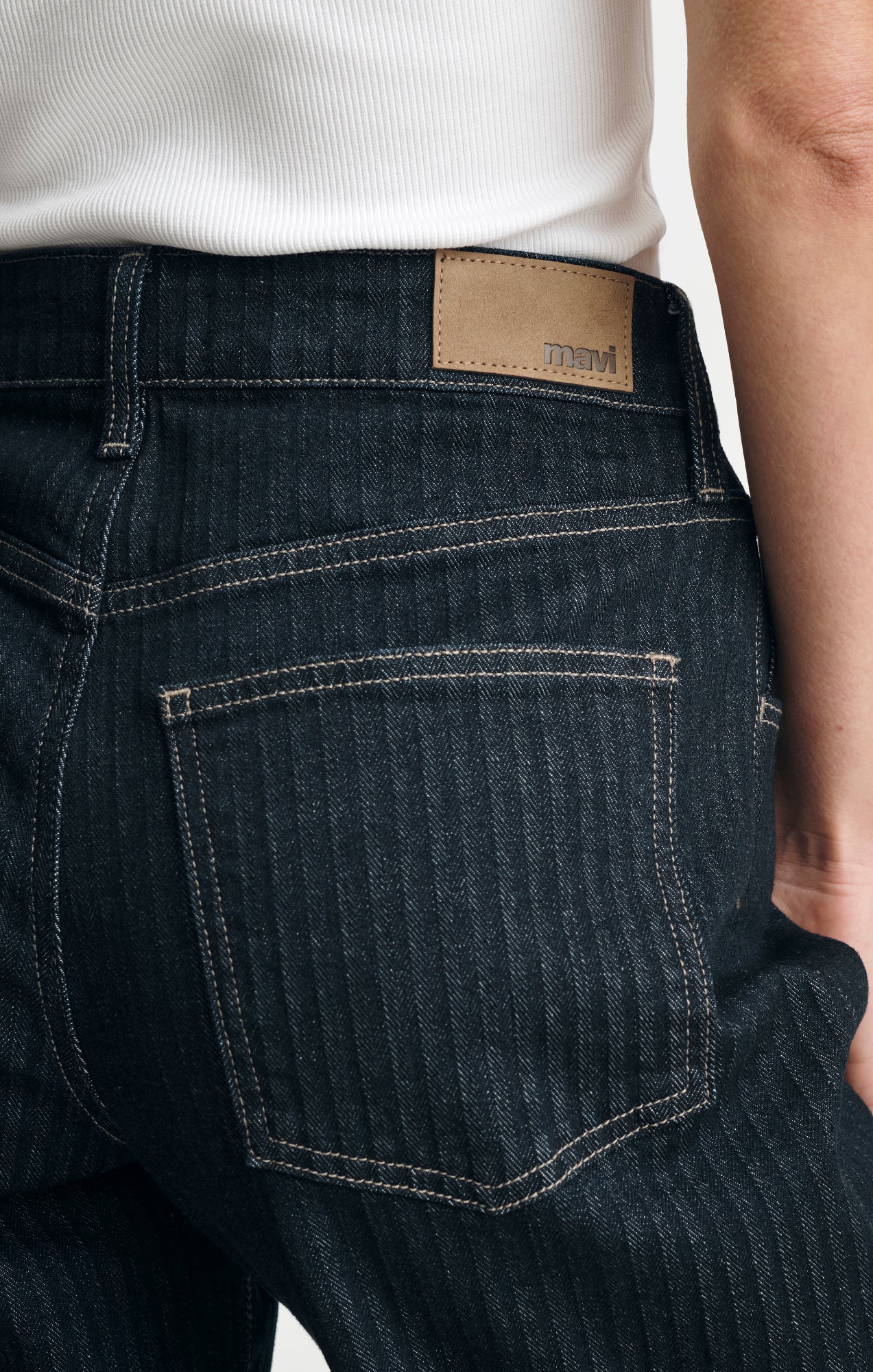 Mavi- Nica High Rise Barrel in Dark Denim 30" In seam