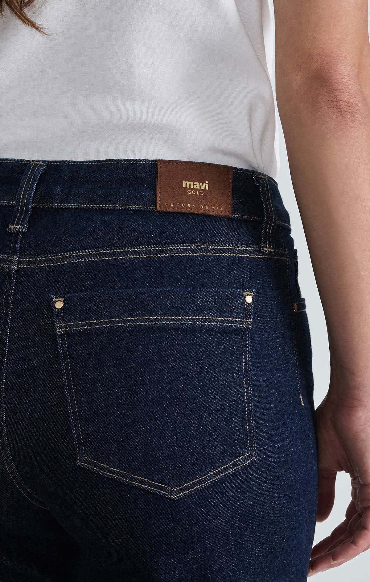 Mavi- Paloma Mid Rise Wide Leg Jeans in Rinse Gold Premium 28" Inseam
