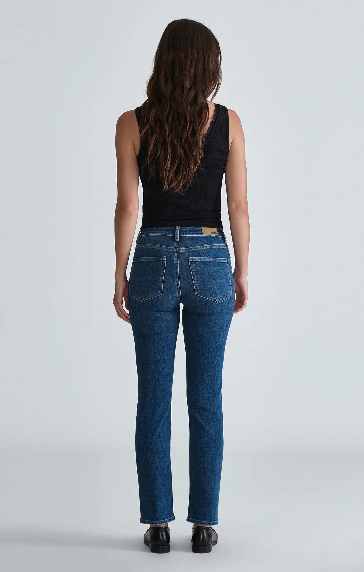 Mavi- Kendra Mid Rise Straight Leg in Mid Brushed Flex Blue 30" Inseam
