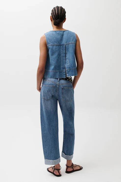 Pistola- Kacey Mid Rise Cuffed Boyfriend Jean in Laguna