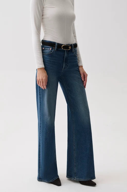 Pistola- Vivian Mid Rise Wide Leg in Blue Depths