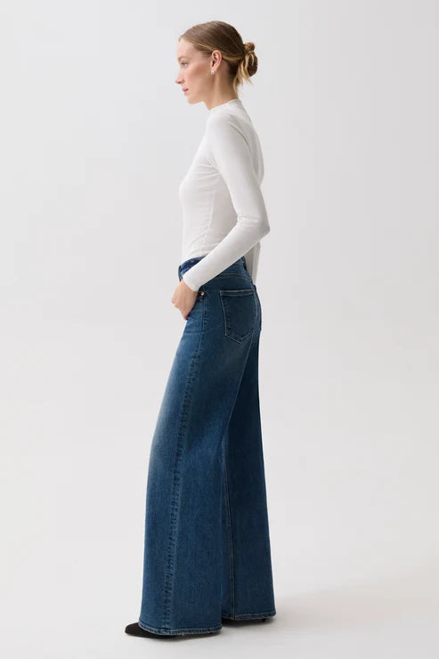 Pistola- Vivian Mid Rise Wide Leg in Blue Depths