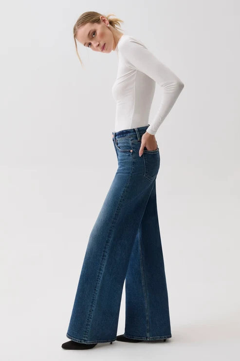 Pistola- Vivian Mid Rise Wide Leg in Blue Depths
