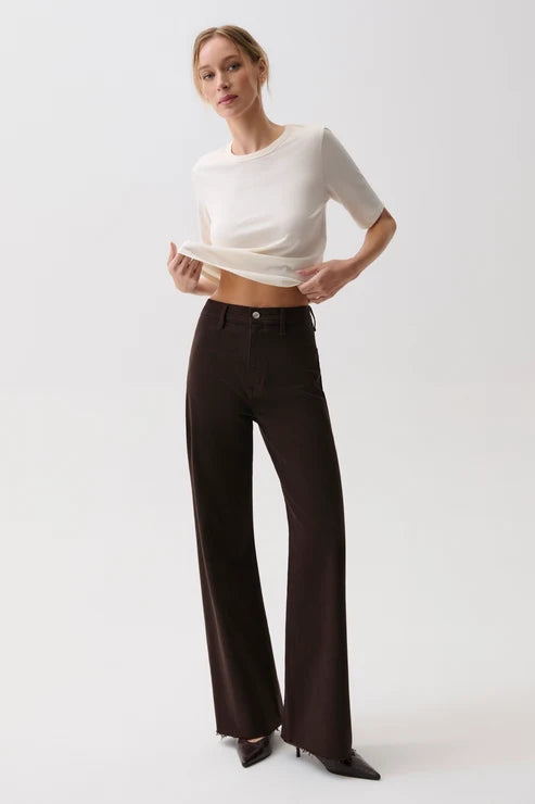 Pistola- High Rise Wide Leg Jean in Mocha