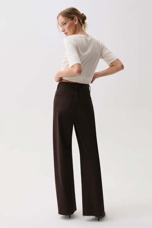 Pistola- High Rise Wide Leg Jean in Mocha
