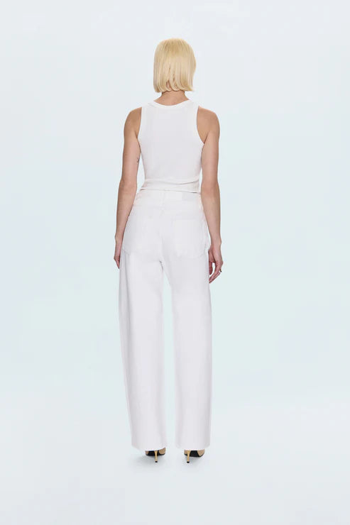 Pistola- Tate High Rise Bowed Wide Leg Jean in Paper White