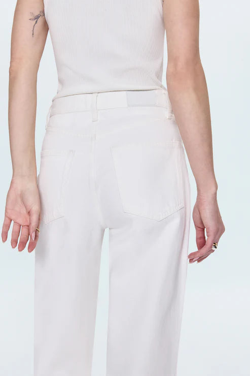 Pistola- Tate High Rise Bowed Wide Leg Jean in Paper White