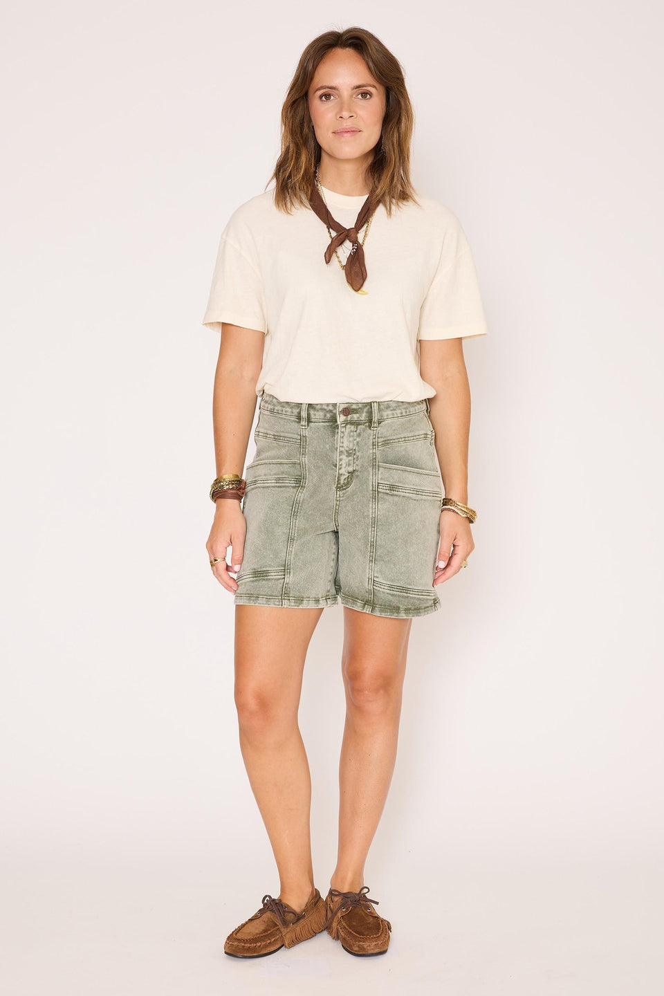 MKT Studio- Pola Pacific Drill Shorts in Kaki