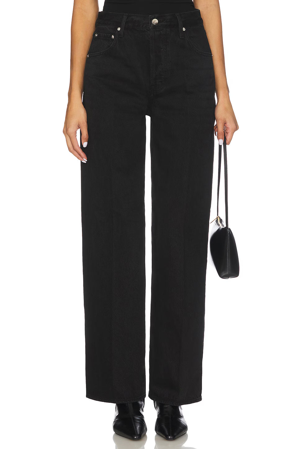 Pistola- Tate High Rise Bowed Wide Leg Jean in Midnight Hour