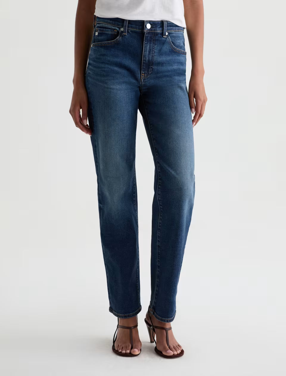 AG Jeans- Brinley Mid-Rise Straight in Night Cap