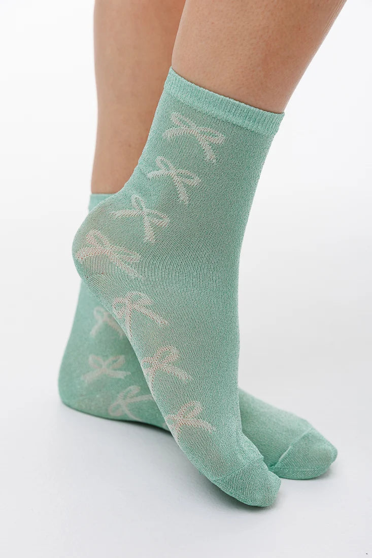 LIMLIM- Shiny Bow Sparkle Socks