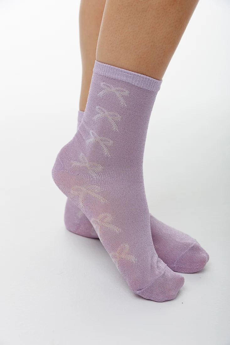 LIMLIM- Shiny Bow Sparkle Socks