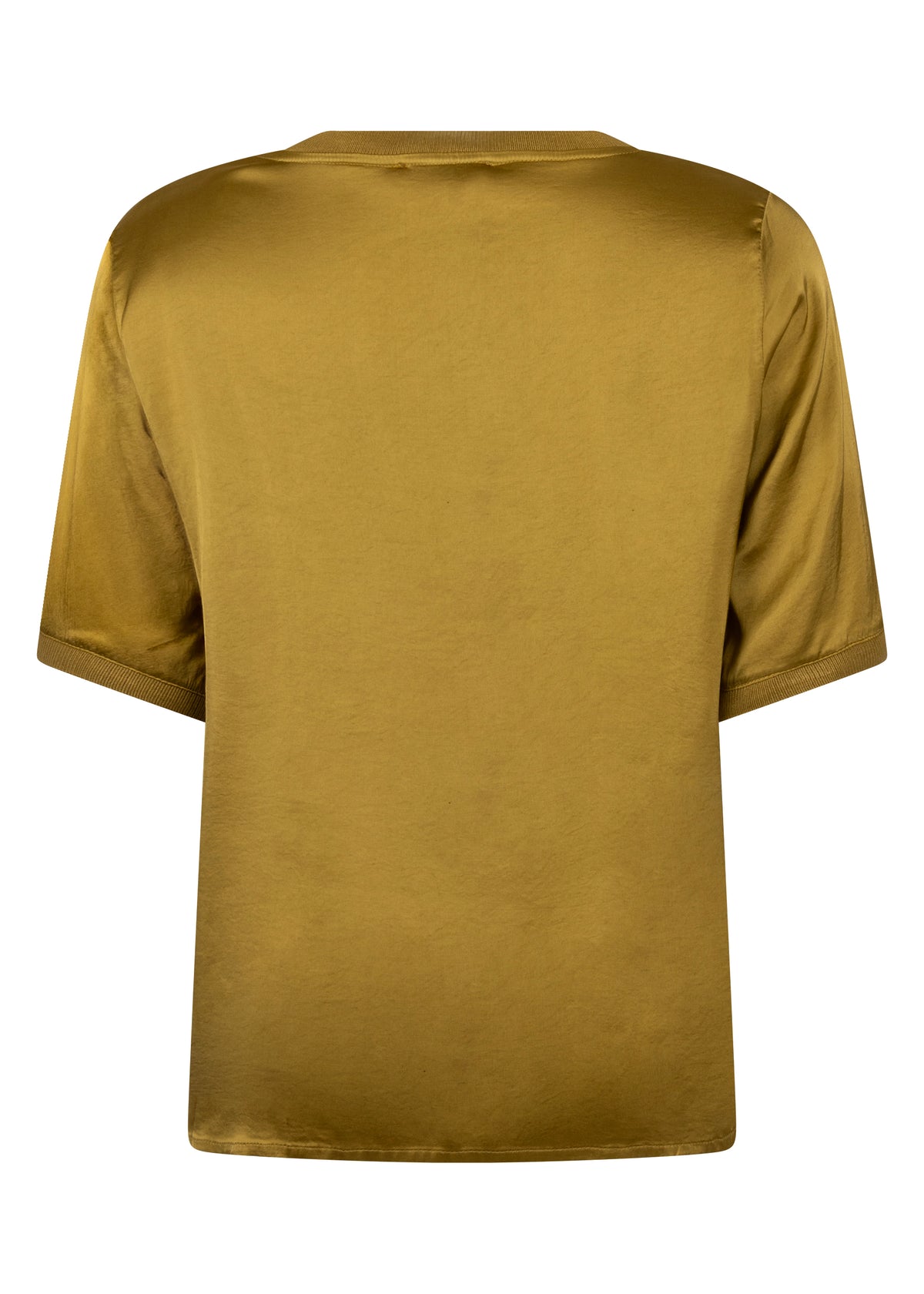 Tramontana- Satin Short Sleeve Blouse in Sprout