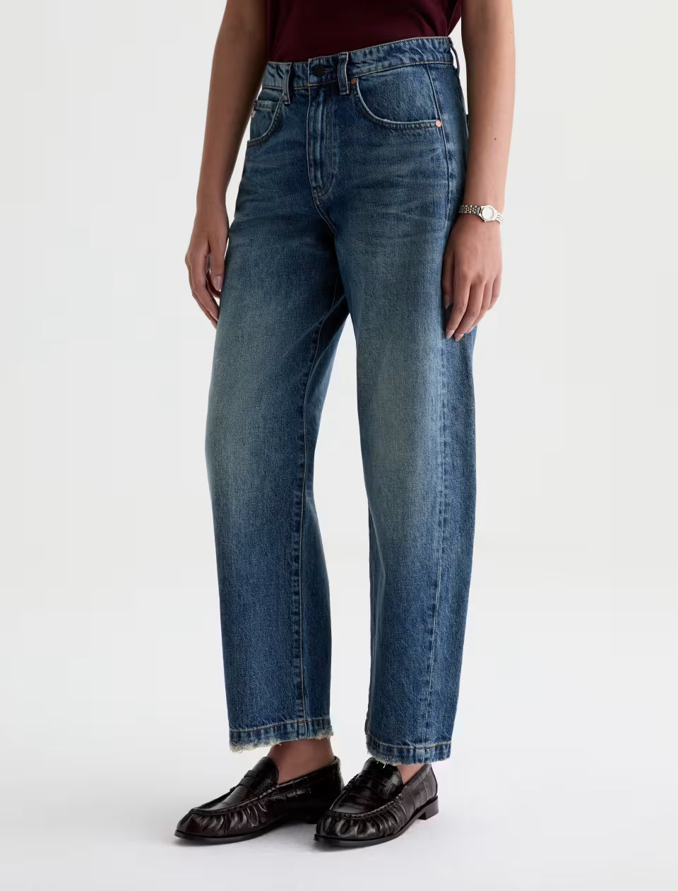 AG Jeans- Hattie High-Rise Barrel in 10 Years Front Line