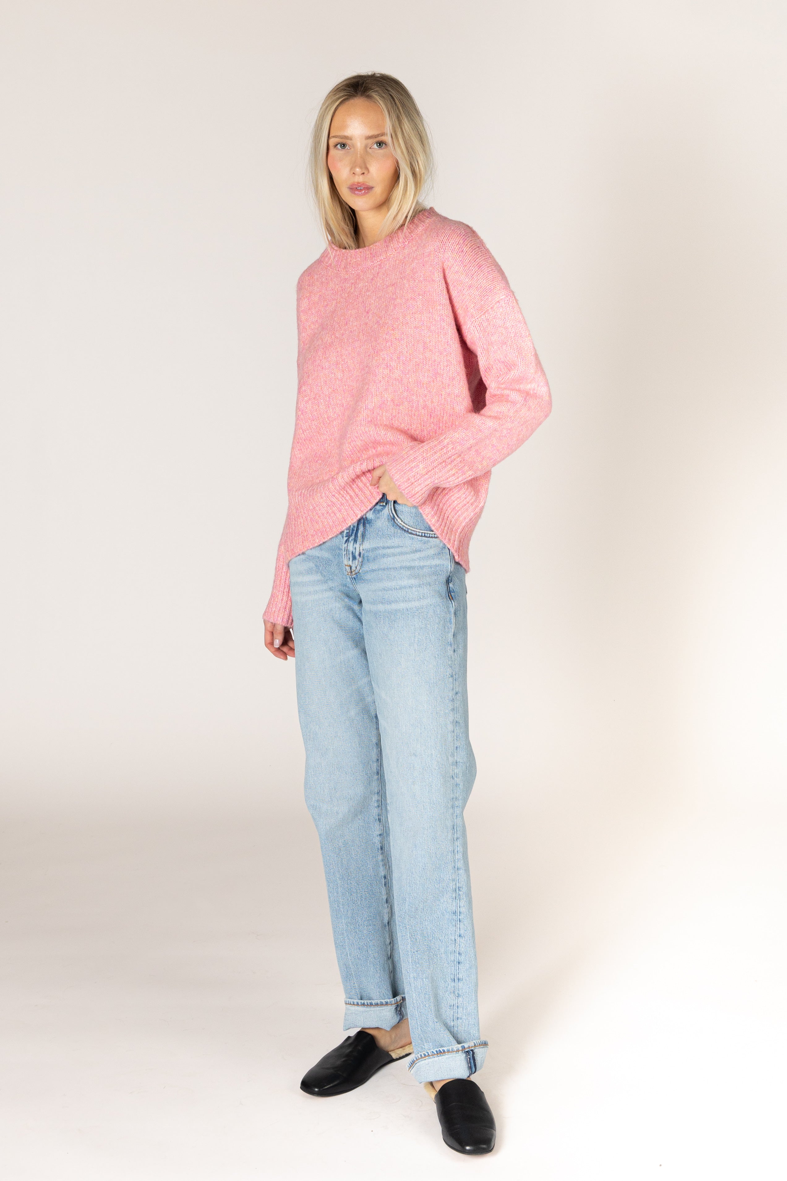 Lyla + Luxe- Tanya Must Have Classic Sweater in Peony