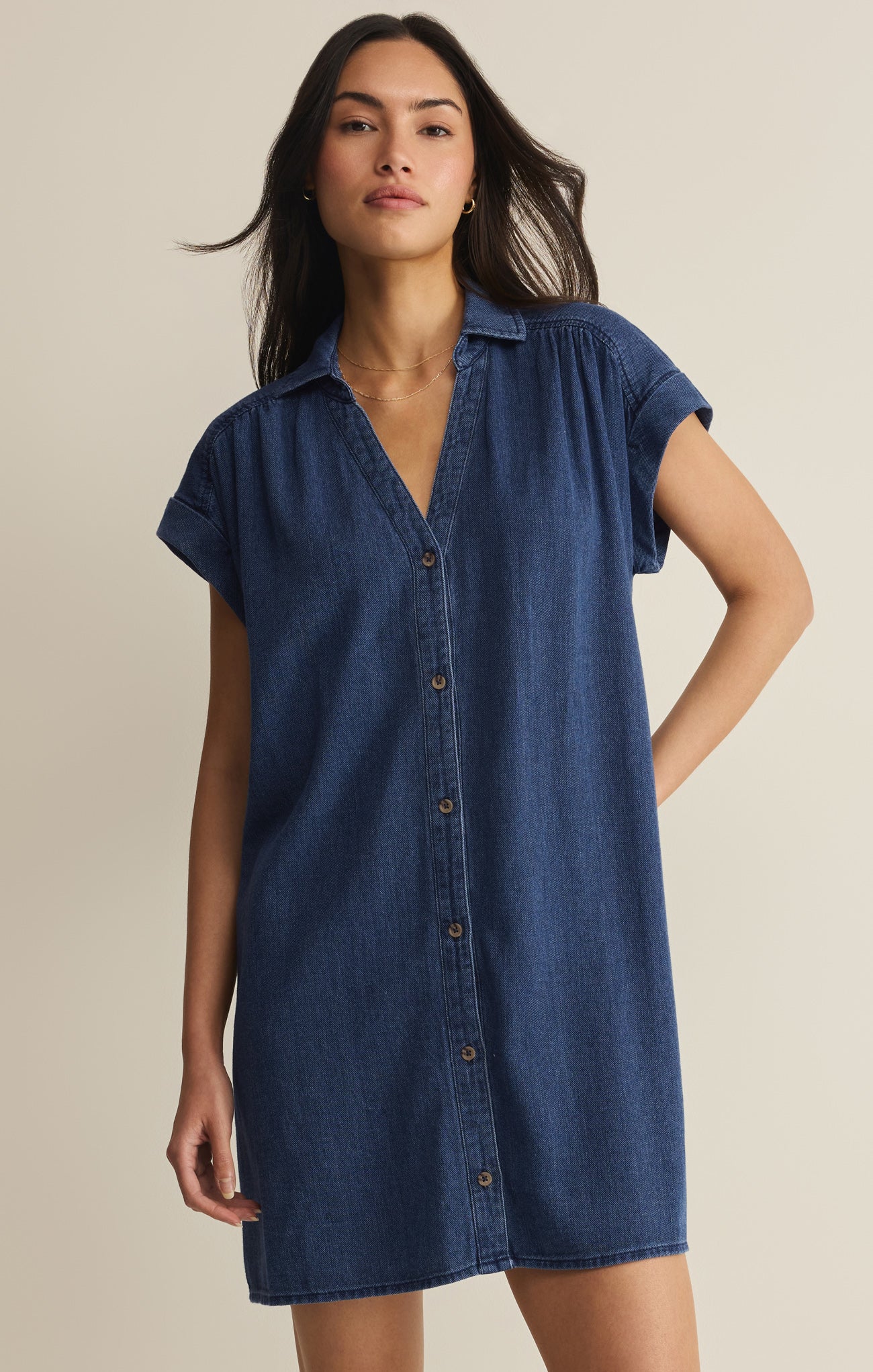 Z SUPPLY- Shellbound Twill Dress in Twilight Blue