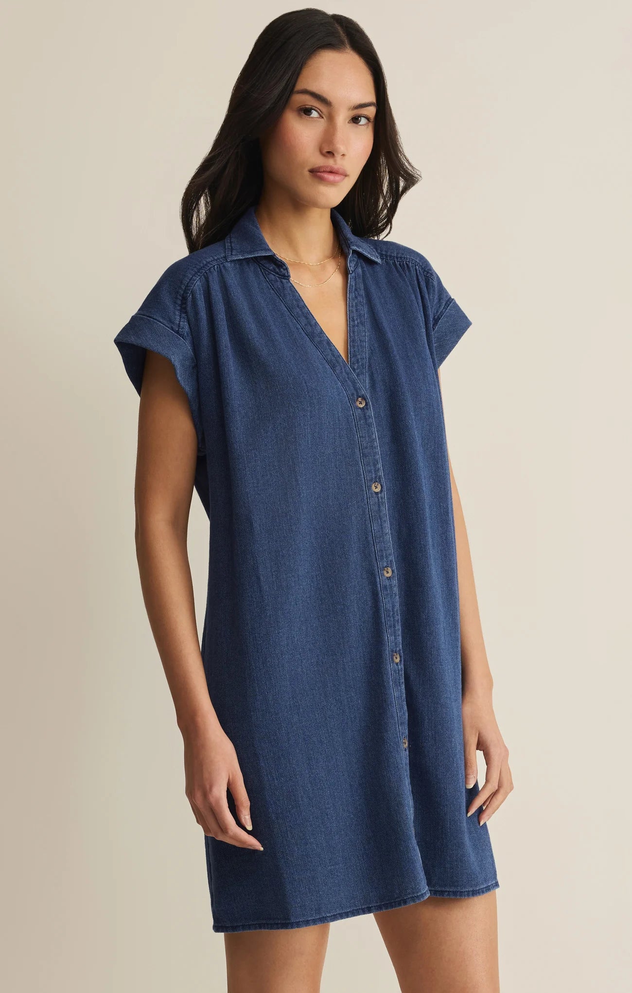 Z SUPPLY- Shellbound Twill Dress in Twilight Blue