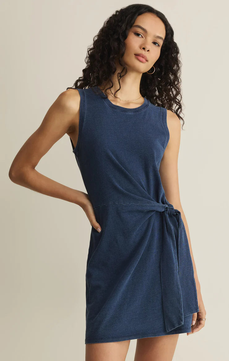 Z SUPPLY- Mattie Jersey Denim Mini Dress in Indigo