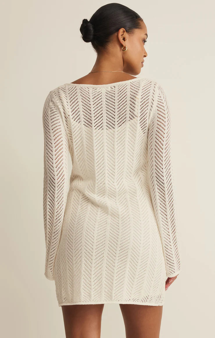 Z SUPPLY- Falling Waters Crochet Dress in Cloud