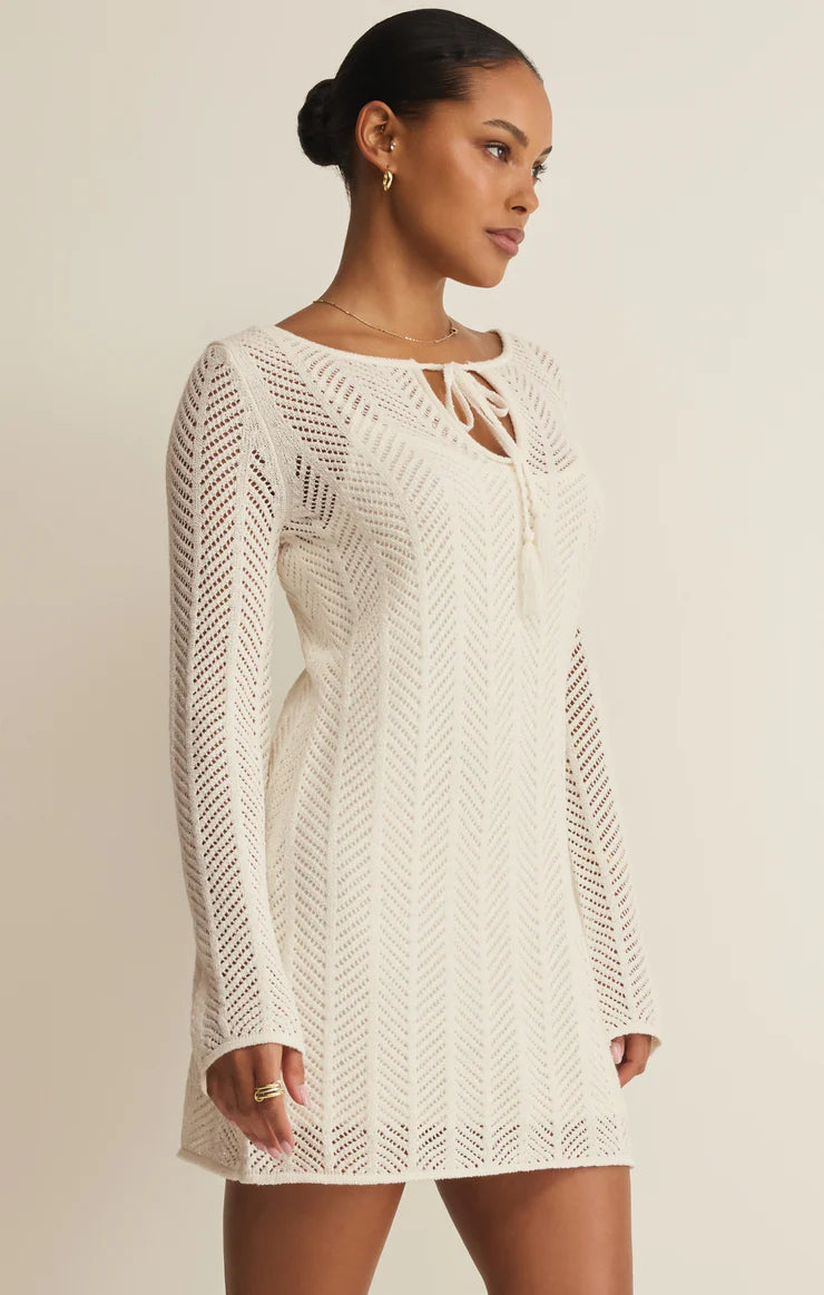 Z SUPPLY- Falling Waters Crochet Dress in Cloud