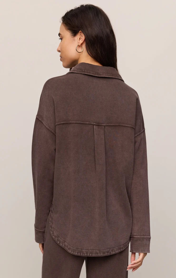 Z SUPPLY- All Day Knit Jacket in Chocolate Brown