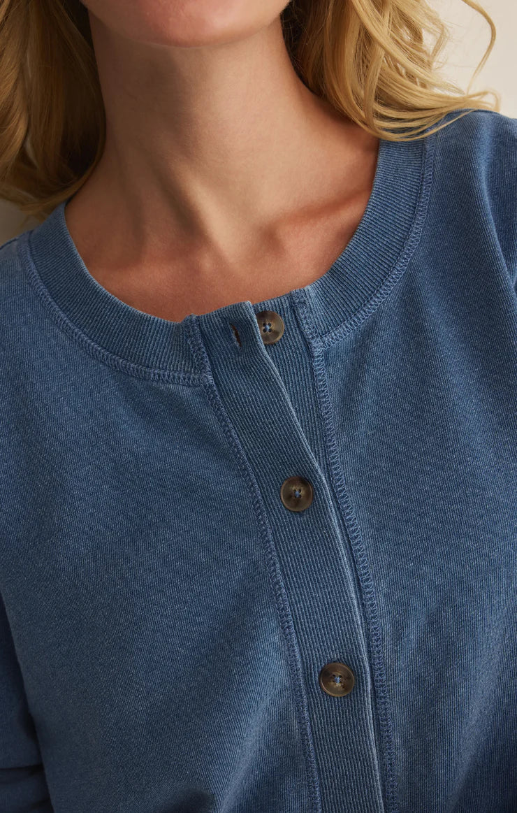 Z SUPPLY- Daily Knit Denim Cardigan in Calypso Blue Indigo