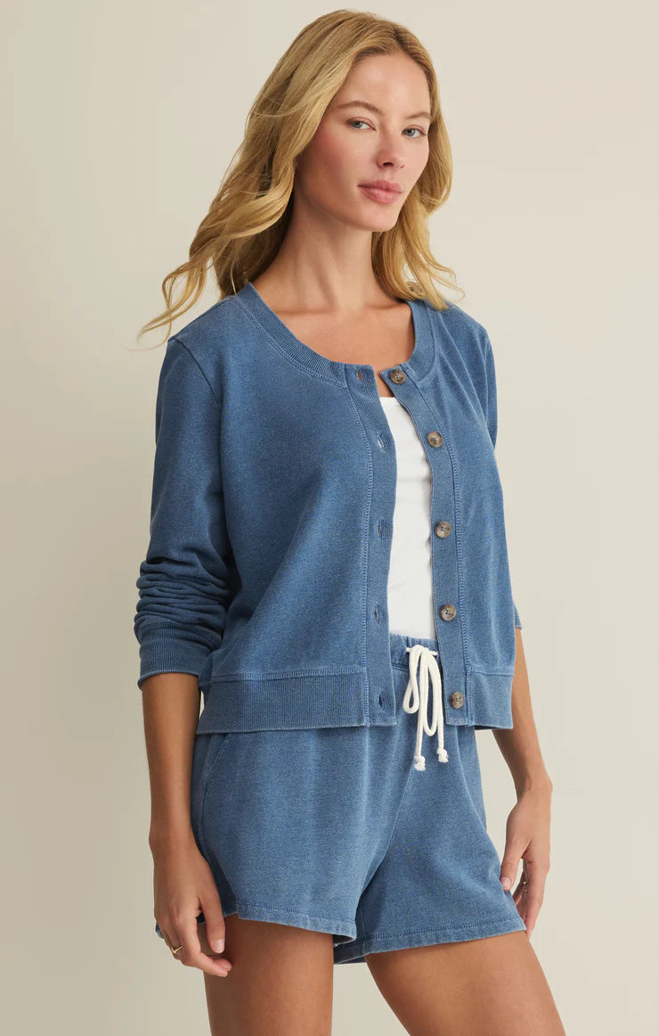 Z SUPPLY- Daily Knit Denim Cardigan in Calypso Blue Indigo
