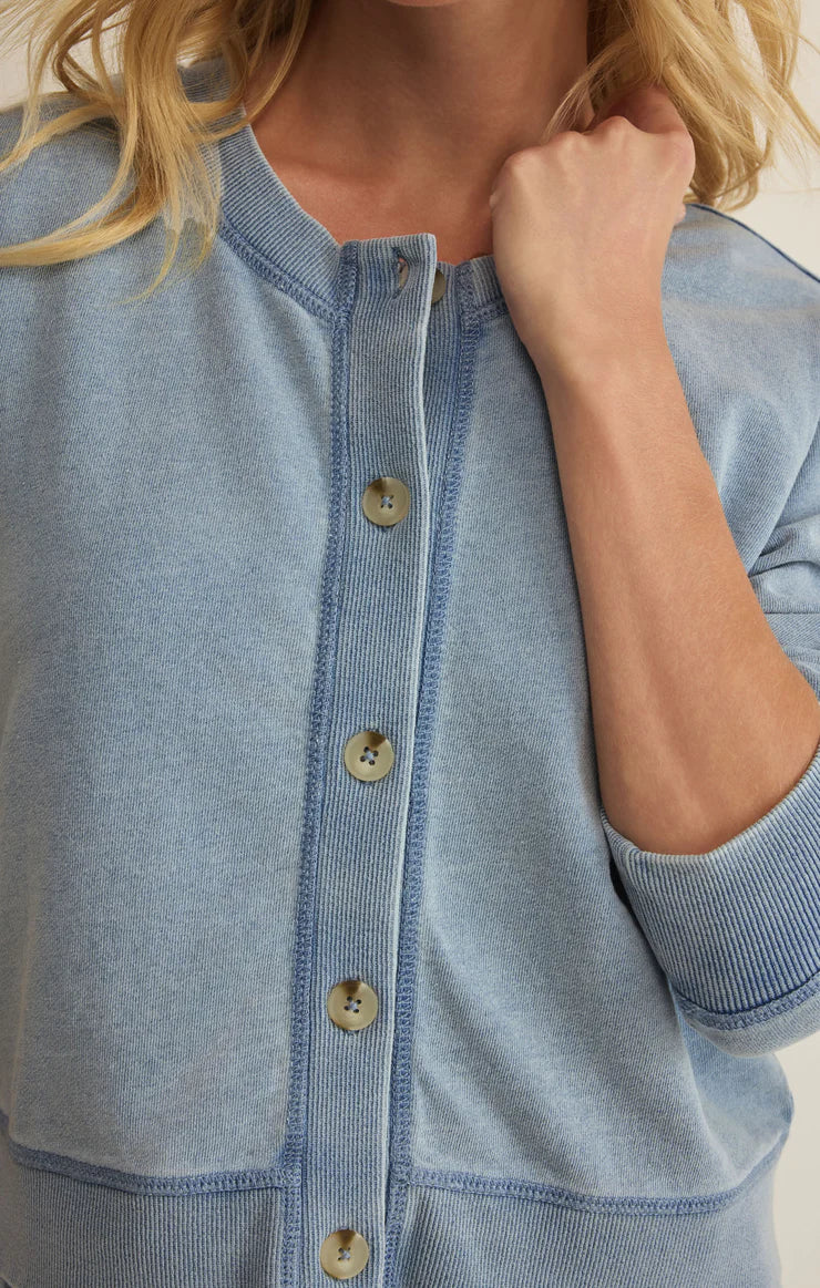 Z SUPPLY- Daily Knit Denim Cardigan in Ocean Air Indigo