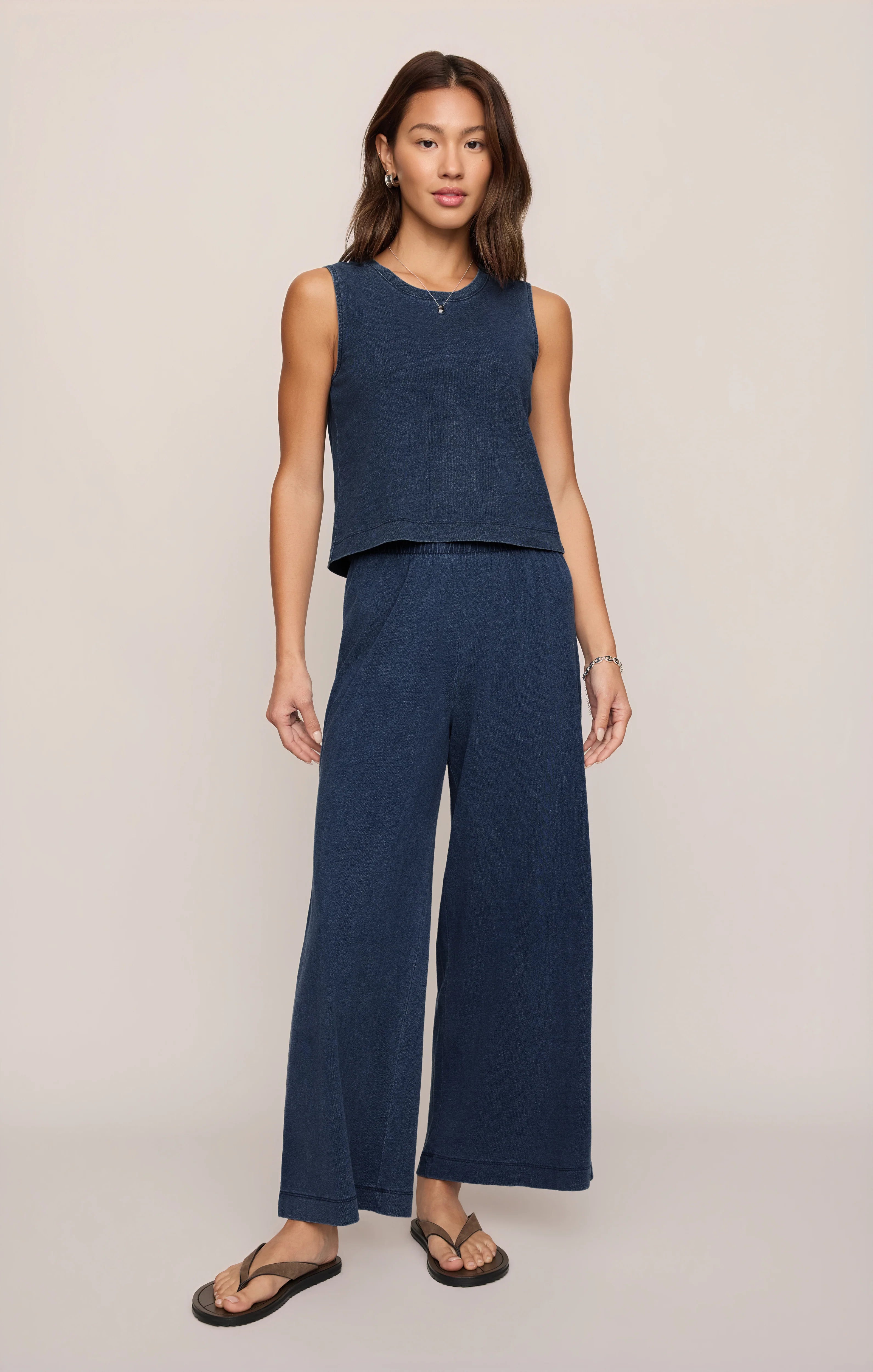 Z SUPPLY- Sloane Jersey Denim Muscle Tank in Indigo