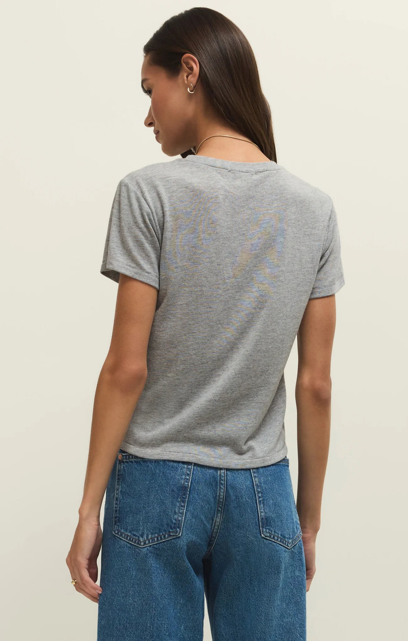 Z SUPPLY- Tourist Airy Knit Jersey Tee in Classic Heather Grey