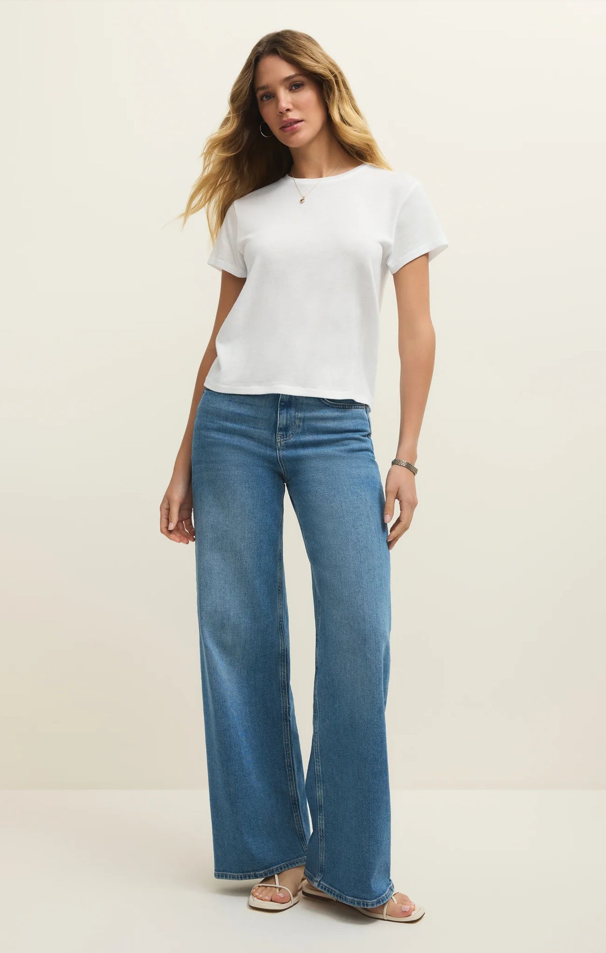 Z SUPPLY- Tourist Airy Knit Jersey Tee in White