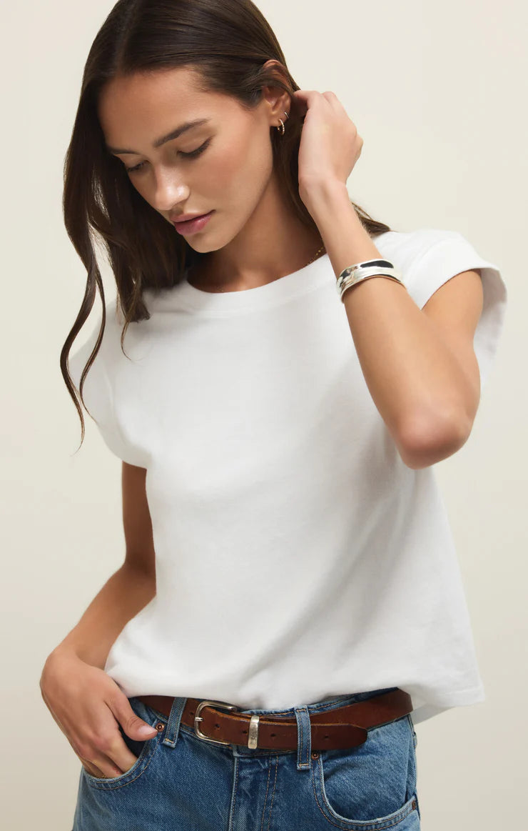 Z SUPPLY- Camino Cotton Jersey Top in White