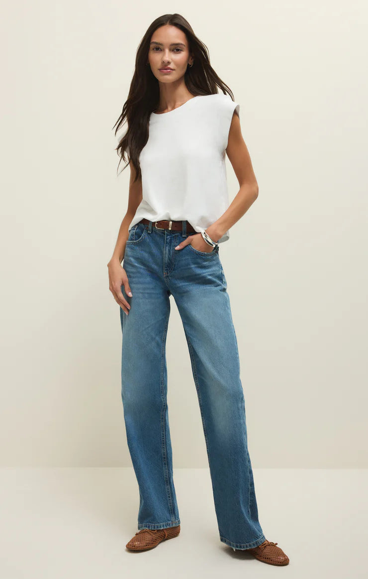 Z SUPPLY- Camino Cotton Jersey Top in White