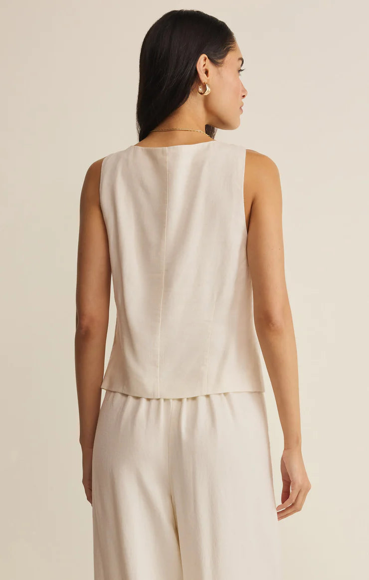 Z SUPPLY- Roman Linen Vest in Cloud