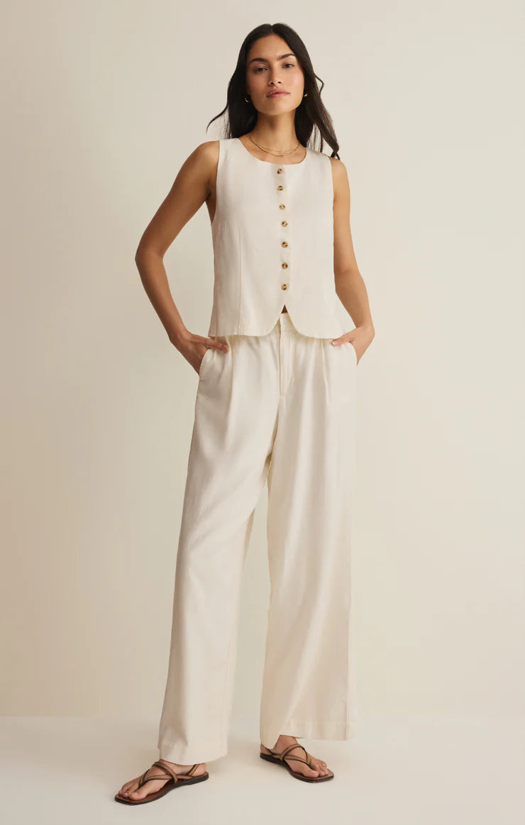 Z SUPPLY- Roman Linen Vest in Cloud
