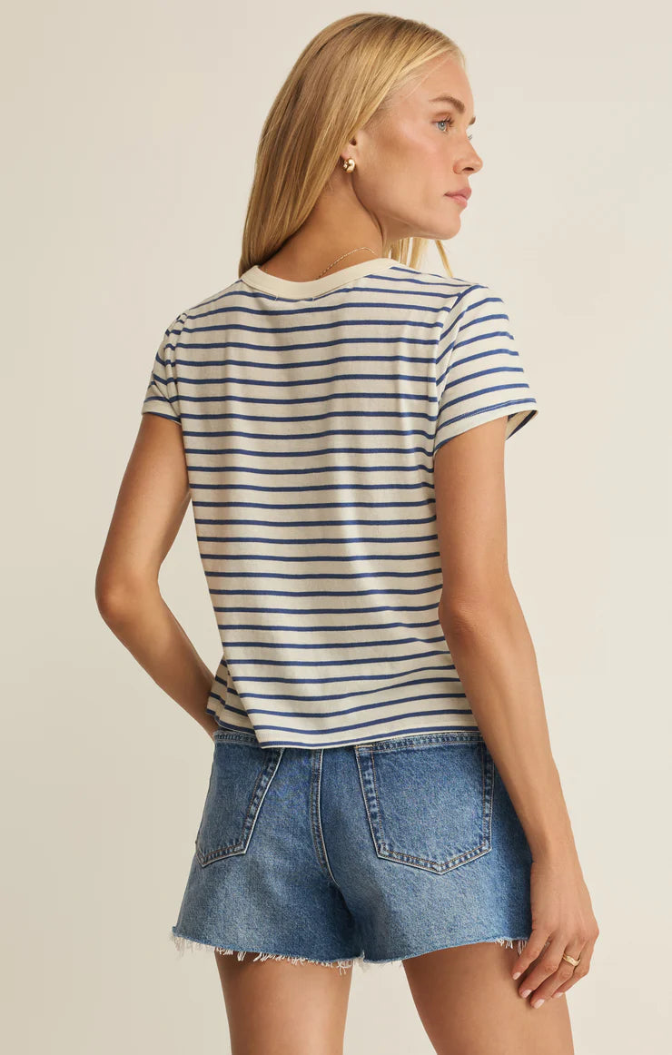 Z SUPPLY- Junie Striped T-Shirt in True Navy