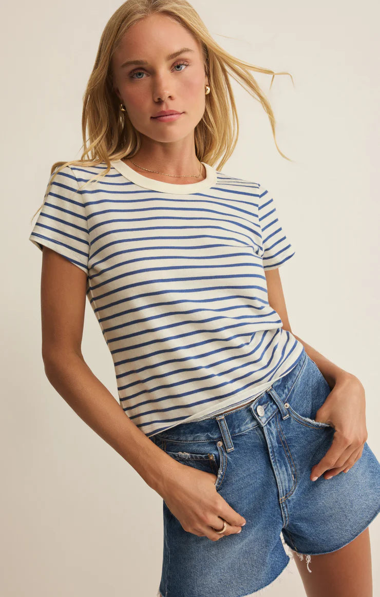 Z SUPPLY- Junie Striped T-Shirt in True Navy