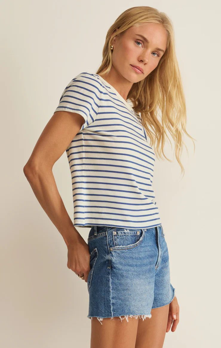 Z SUPPLY- Junie Striped T-Shirt in True Navy