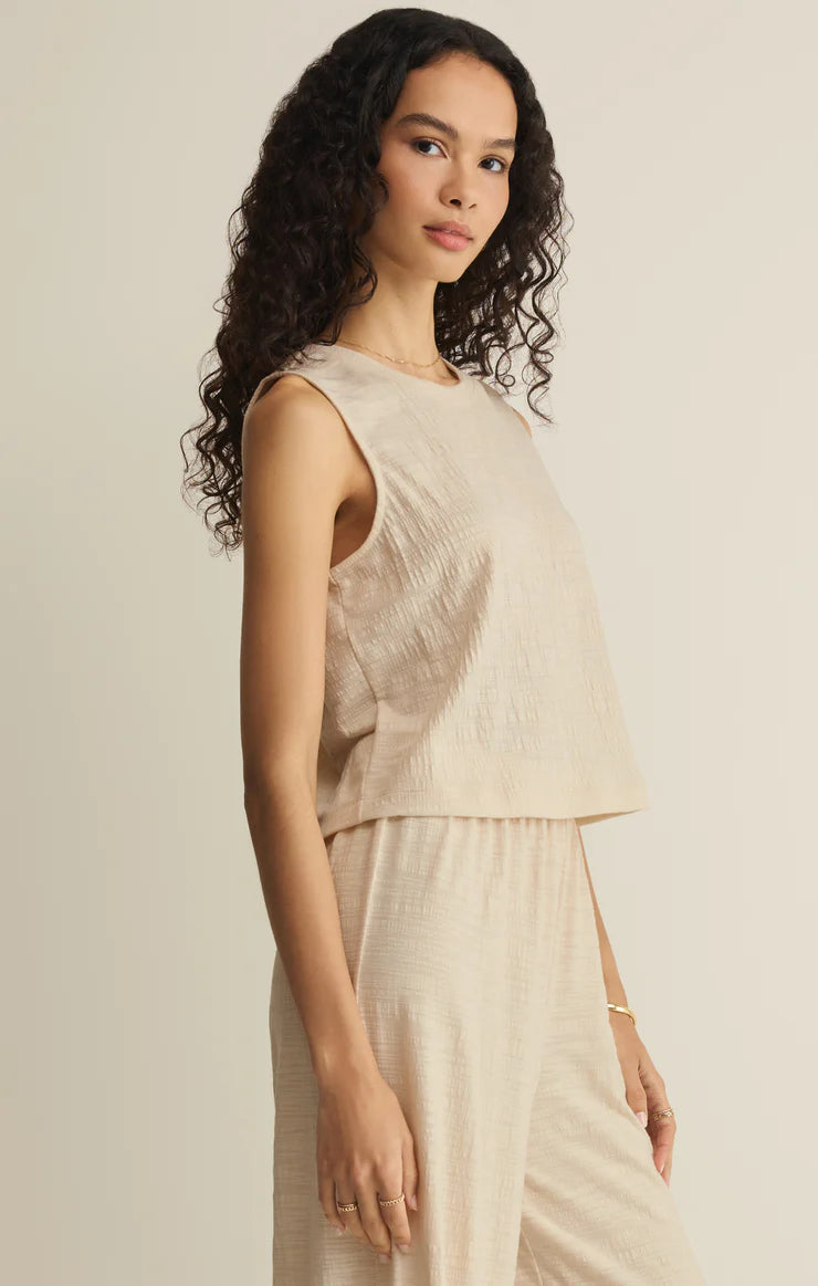 Z SUPPLY- Sloane Textured Tank in Whisper White