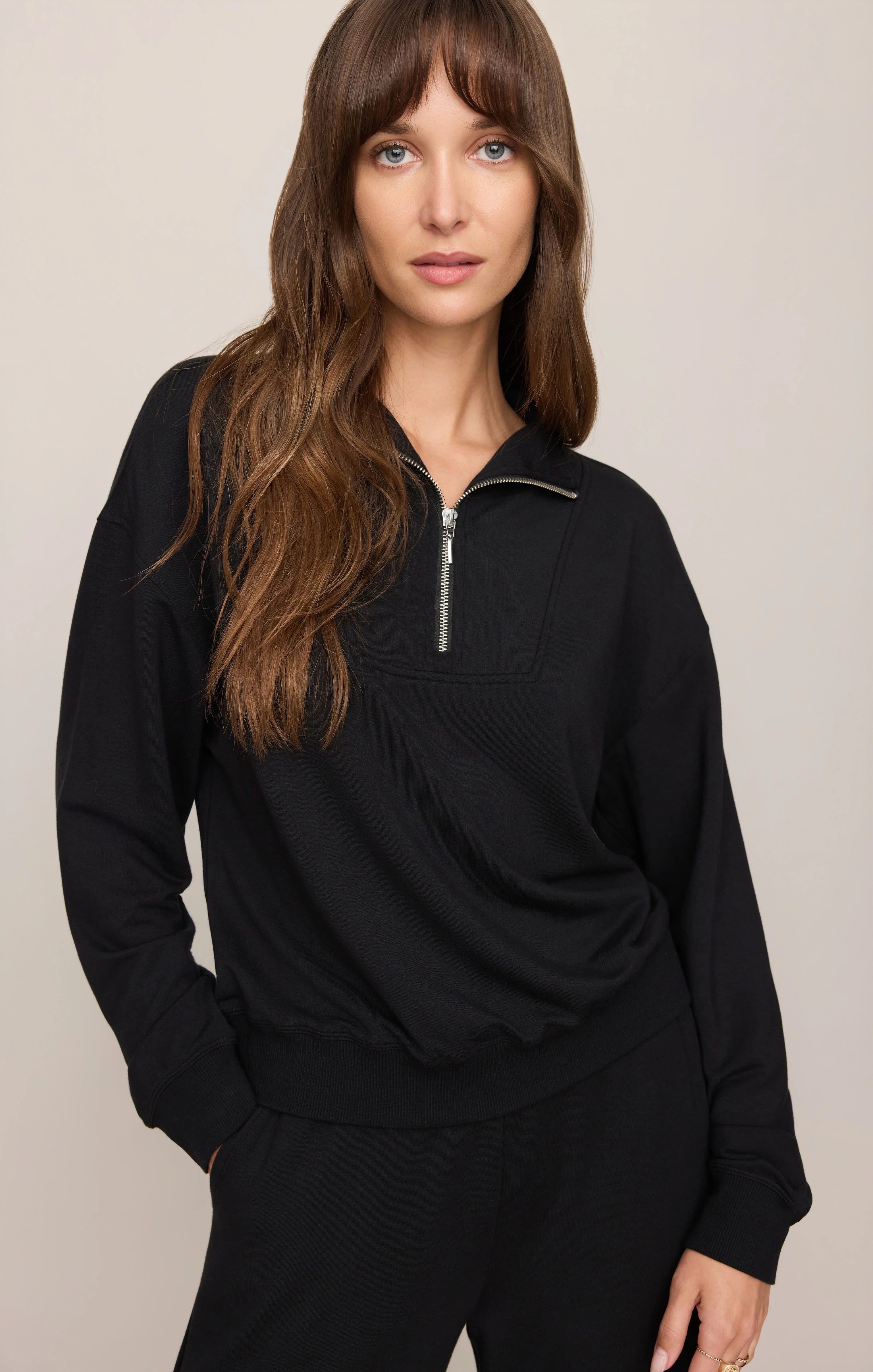Z SUPPLY- Gate Check Sweatshirt in Black