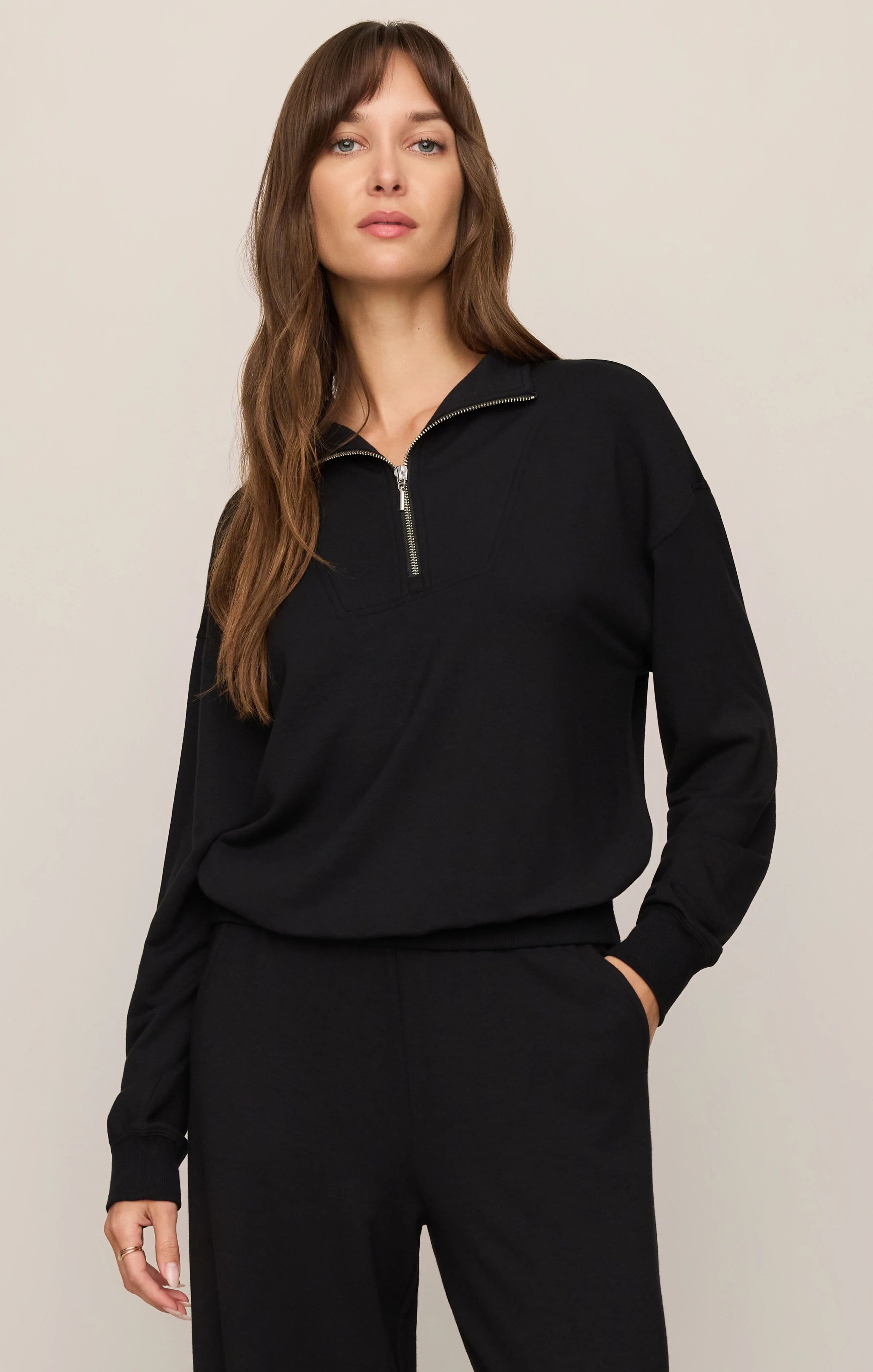 Z SUPPLY- Gate Check Sweatshirt in Black