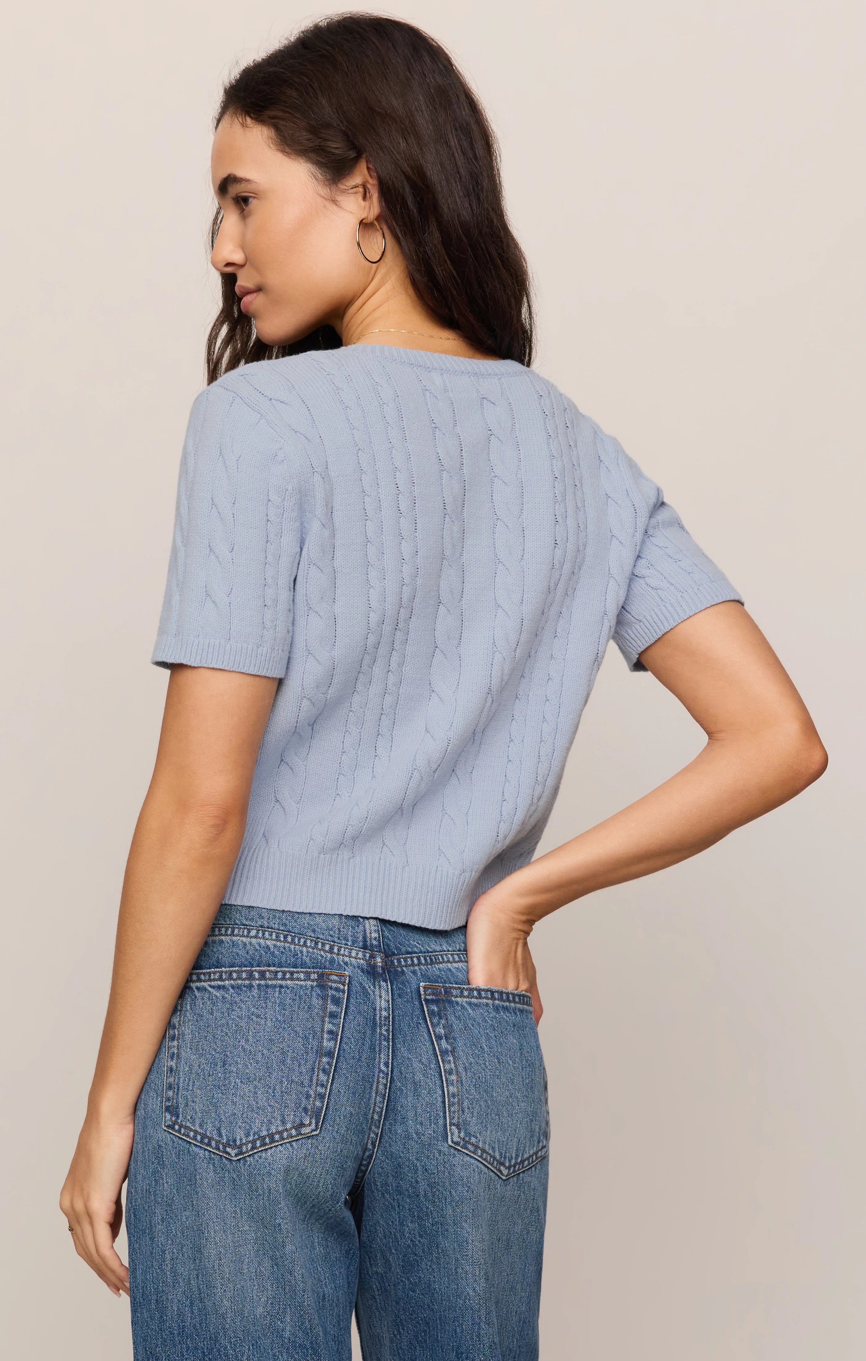 Z SUPPLY- Cera Short Sleeve Cardigan in Skyline