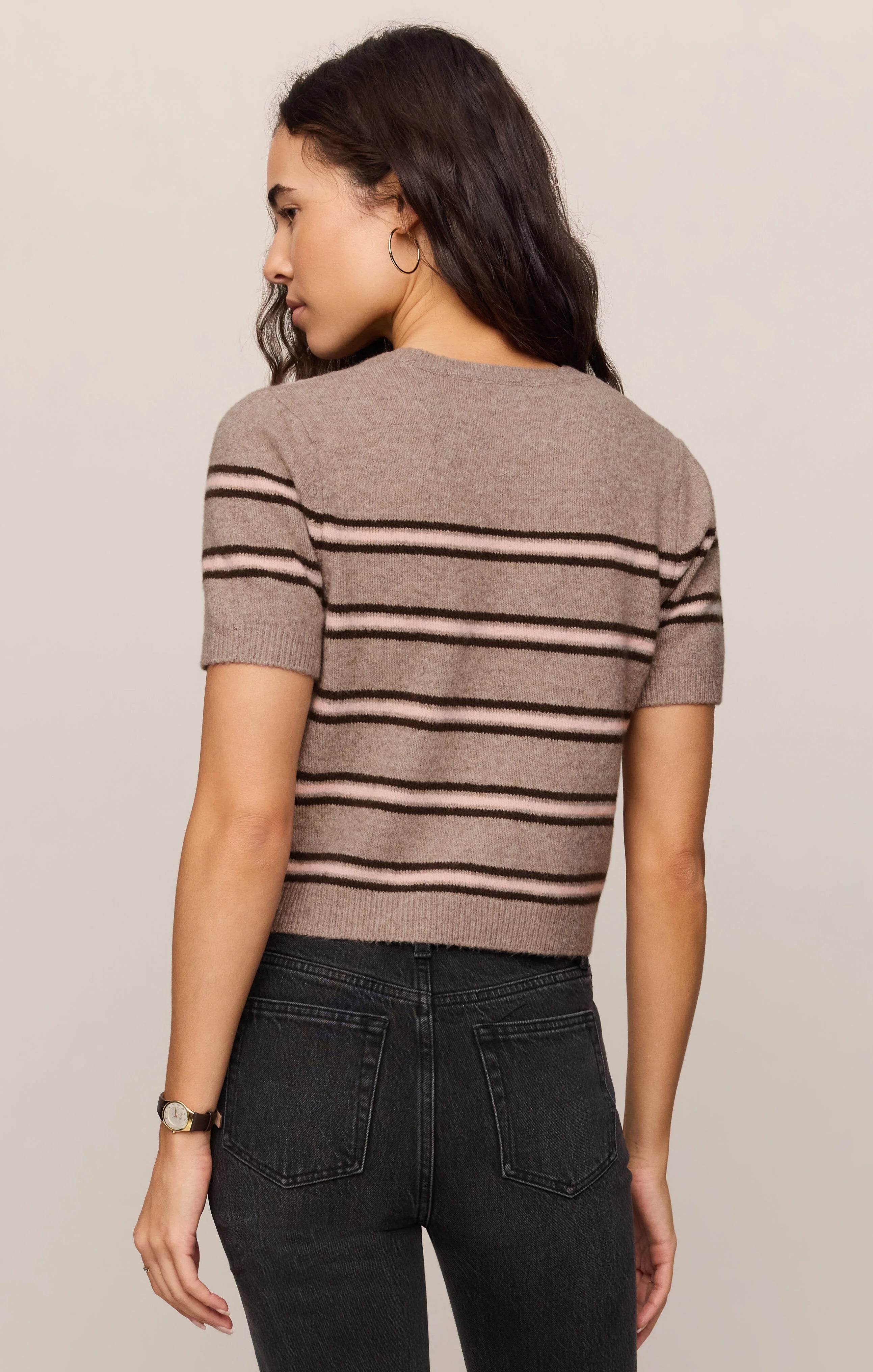 Z SUPPLY- Gatewood Stripe Sweater Tee in Heather Ash