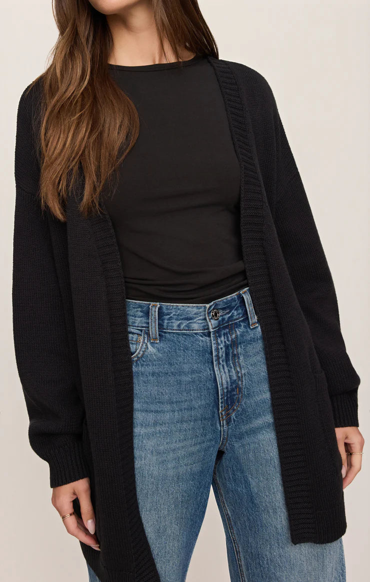Z SUPPLY- Sanborn Open Cardigan in Black