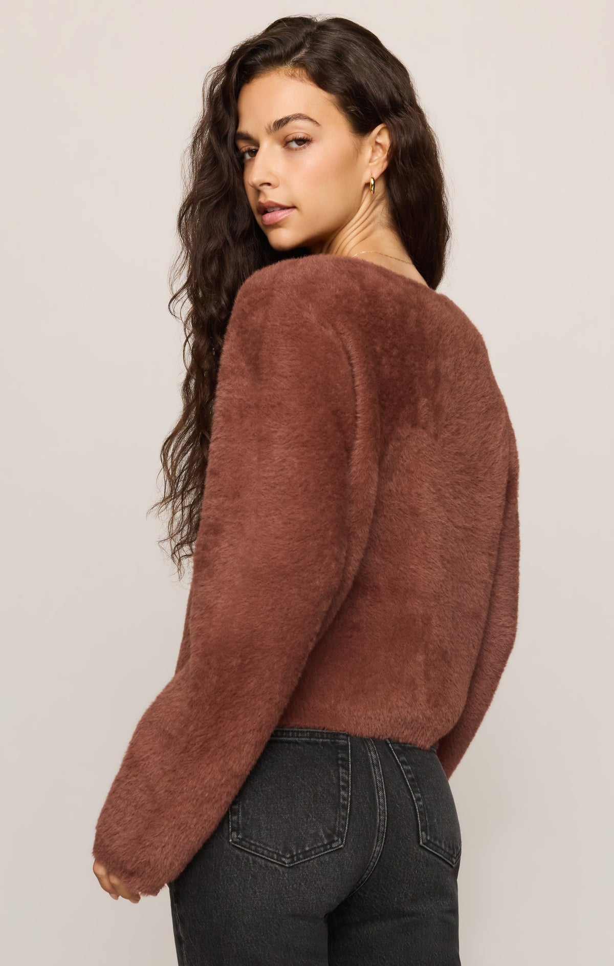 Z SUPPLY- Winterglow Fluffy Cardigan in Dark Rosewood